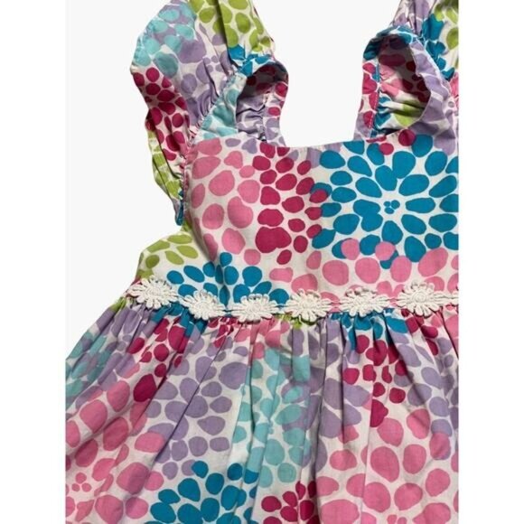 Kelly's Kids Dress Girls Size 3 4 Watercolor Multi Color Peonies - Picture 3 of 7